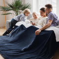 Bedsure GentleSoft Sherpa Fleece Throw Blanket for Couch, Non-Heated, Thick and Warm Throw for Women and Men, Soft Fuzzy Plush Weight Blanket for Winter, Navy, 50x60 Inches