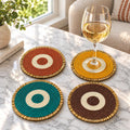 Folkulture Fall Coasters Set of 4, Boho Fall Table Decor