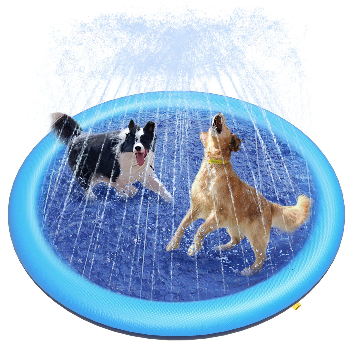 Peteast Dog Pool, Anti-Slip Splash Pad for Dogs, 67 in, Blue