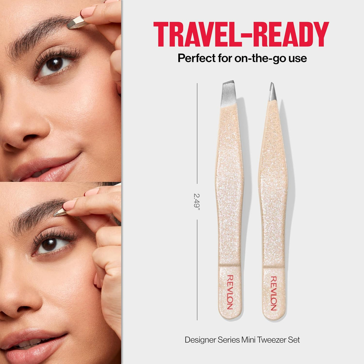 Revlon Designer Series 2-Piece Mini Tweezer Set For Travel