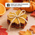 Folkulture Fall Coasters Set of 4, Boho Fall Table Decor