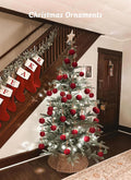 Brightown 15 Pcs Red Velvet Christmas Ornaments Balls Set, 3.15 Inch Balls