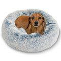 Best Friends by Sheri The Original Calming Donut Dog Bed for Large Dogs up to 100 lbs, Shag Faux Fur, Taupe, Large, 36" x 36"