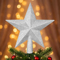 Brightown Gold Glitter Christmas Tree Topper Star, Sparkling Holiday Decor