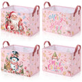4 Pcs Thanksgiving Storage Basket Empty with Handles, Large Fabric