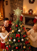 Brightown 12" Gold Christmas Star Tree Topper, Rotating Snowflake Projector