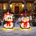Gingerbread Man Christmas Outdoor Decor with LED Lights, Set of 2