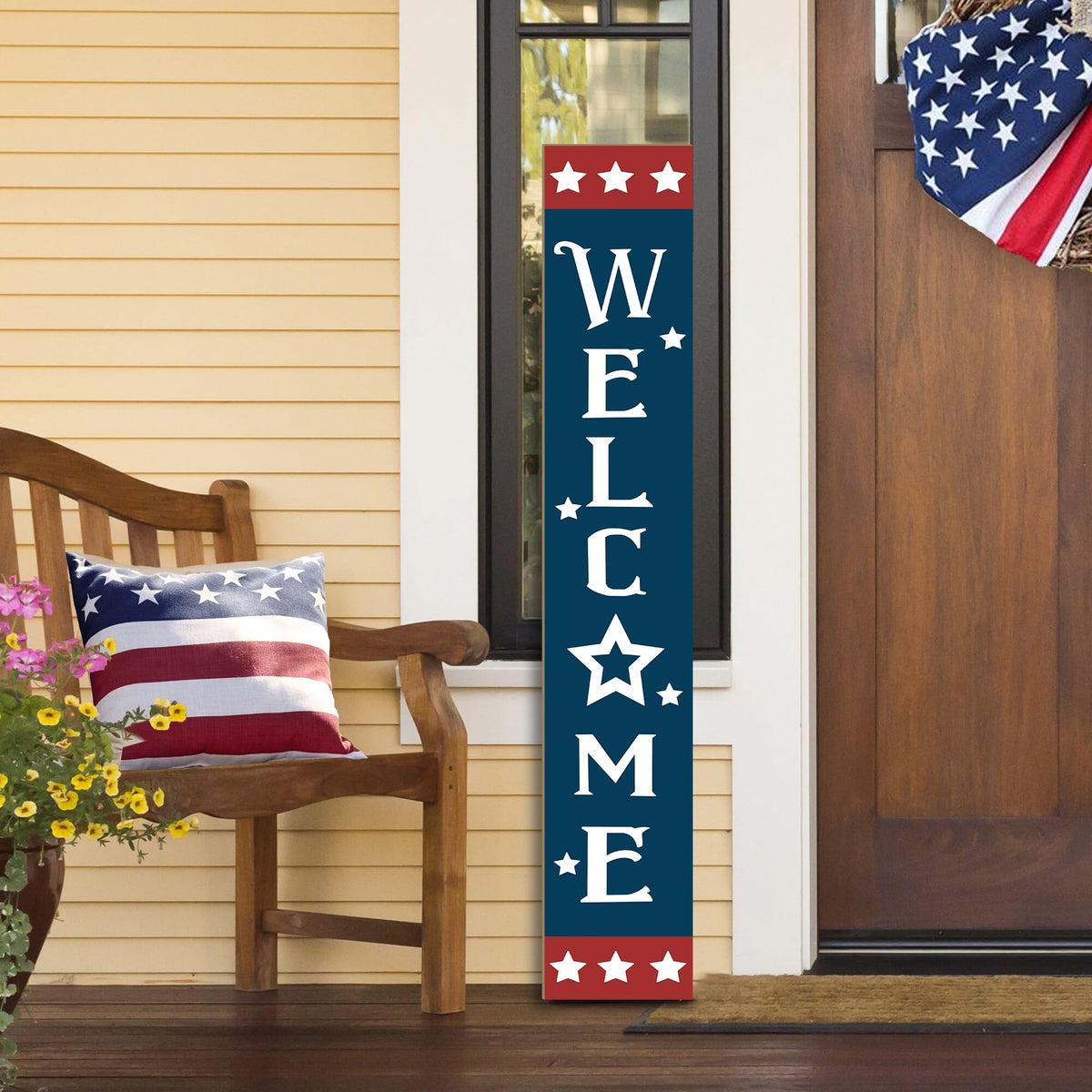 Fall Wooden Porch Sign 47" Autumn Pumpkin Maple Leaf Front Door Welcome Sign Vertical Standing Sign For Garden Home Yard Farmhouse Thanksgiving Decor