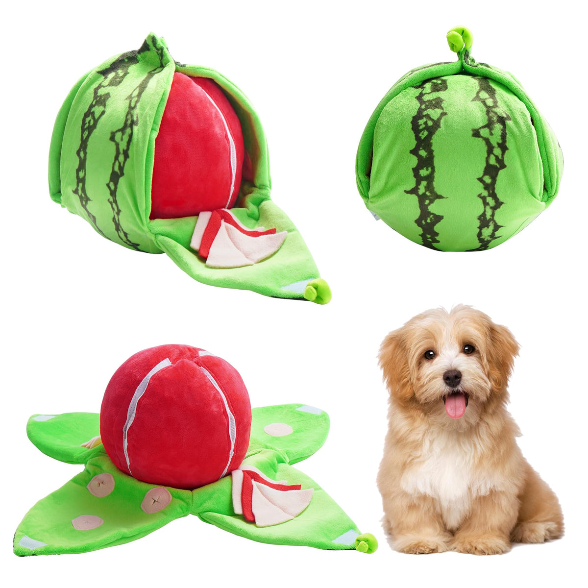 Nocciola Halloween Pumpkin Dog Toys, Hide and Seek Snuffle Plush Dog Toy for Small Dogs, Puppy Squeaky Toy with Crinkle Papers for Boredom