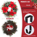 24 Inch Christmas Wreath for Front Door Outdoor with Hangers