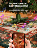 COOLWUFAN Musical Rotating Christmas Tree Stand with Remote for 9ft Trees