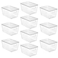 Vtopmart 6 Pack Clear Stackable Storage Bins with Lids, Large Plastic Containers with Handle for Pantry Organizer and Storage,Perfect for Bathroom,Cabinet,Kitchen,Fridge,Closet Organization