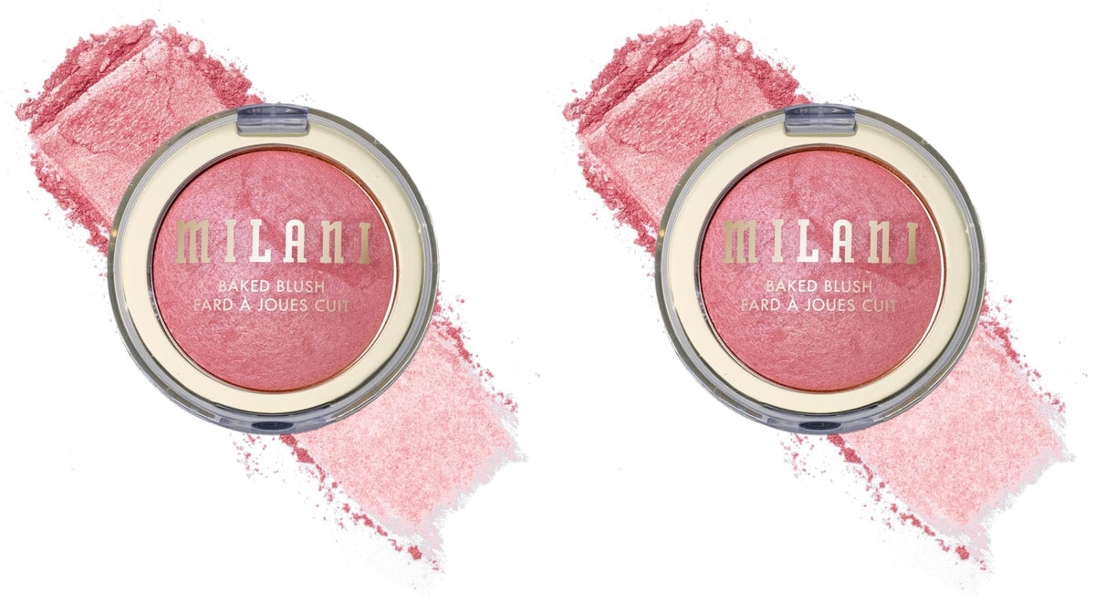 Milani Baked Blush, Updated Powder Blush for Cheeks, Cruelty Free Makeup - Shape, Contour & Highlight Face for a Shimmery or Matte Finish - Luminoso