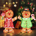 Lighted 2D Gingerbread Christmas Decorations, 2 Piece Gingerbread Man