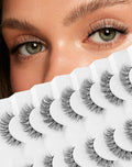 Natural Lashes That Look Like Extensions Strip Lashes Natural Look Thin Band Wispy Eyelashes 13mm Cat Eye False Eyelashes Foxy Eye Lashes 12 mm 7 Pairs S10