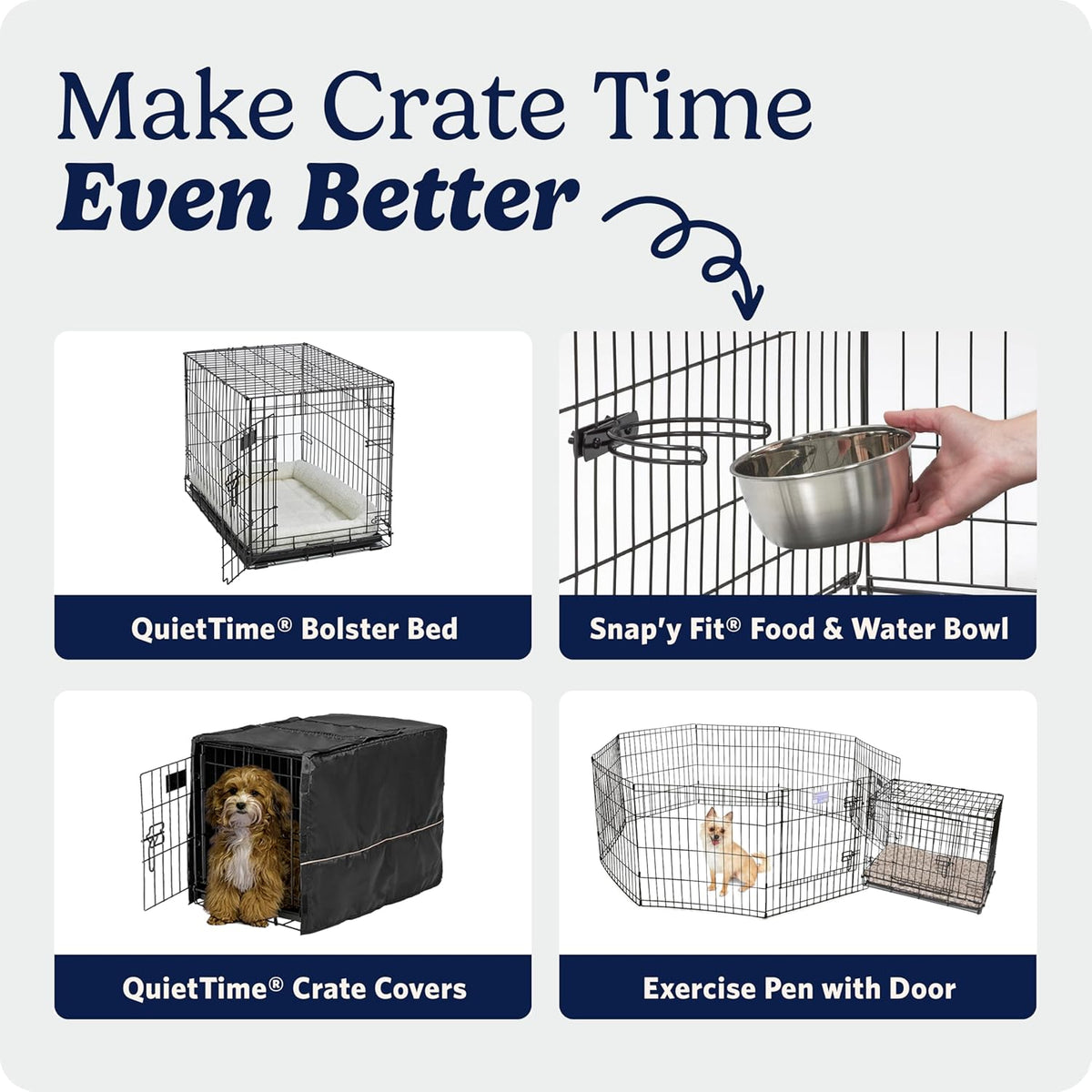 MidWest Homes for Pets 30-Inch iCrate for Medium Breeds, 21-40 lbs, Single Door Folding Dog Crate with Divider Panel, Leak-Proof Tray & Secure Latch, Portable, Durable & Easy to Assemble