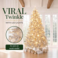 Best Choice Products 6ft Prelit Tinsel Christmas Tree w/Twinkling LED Lights, Artificial Seasonal Holiday Decoration w/ 250 Lights, 1,000 Branch Tips, Metal Stand - Silver