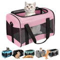 Cat Carrying Case - Pet Carrier Airline Approved, Protable and Breathable Pet Travel Carrier Removable Fleece Pad, Collapsible Cat Carrier Dog Carrier for Medium Cats Small Cats Dogs (Small, Pink)
