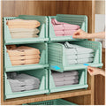 Upgraded Closet Organizers and Storage, Stackable Closet Organizer Basket | 5 Pack Foldable Closet Storage Bins for Bathroom Laundry Room Wardrobe Storage, Space-Saving Clothes Drawer Organizer