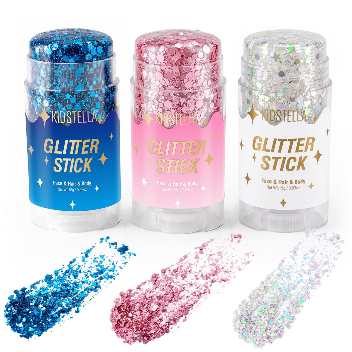 Halloween Body Glitter Stick for Face and Hair, Bat Cross Ghosts Sequins