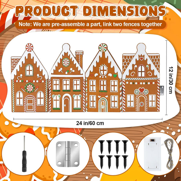 30 Inch Wooden Gingerbread House Christmas Tree Collar with Lights