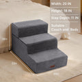 Dog Stairs for Large Dogs 18" H, Extra Wide Pet Steps for Couches & Beds | Aodisman Pet Stairs with 20" Wide,Deep Steps and Reinforced Support Boards for Easy Climb,Ideal for Large & Senior Dogs,Grey