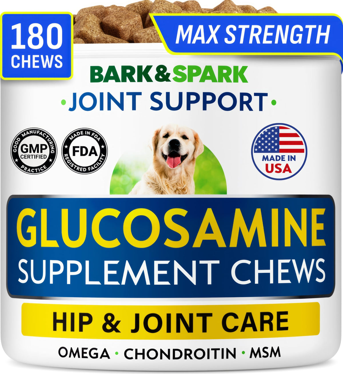 BARK&SPARK Advanced Calming Chews for Dogs - Hemp Chew + Melatonin - Anxiety Relief - Sleep Aid - Relaxing Treats - Stress Relief During Fireworks, Storms, Thunder, Barking