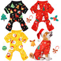 Frienda 3 Pcs Christmas Dog Pajamas,Snowman Pattern,S (fit 3.3-5.5lbs