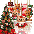 16Pcs Gingerbread Cat Christmas Ornaments