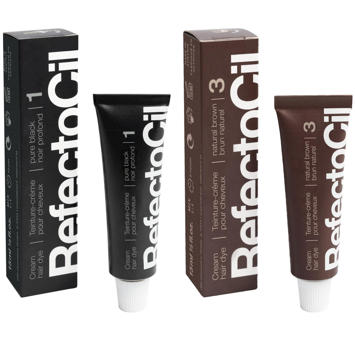 RefectoCil Cream Hair Dye 2-Pack – Professional Long-Lasting Hair Tint | Twin Pack for Regular Users and Salons – Use With 3% Developer (Sold Separately)