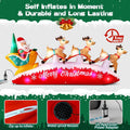 Danxilu Christmas Inflatables 10 FT Long Santa Sleigh and Reindeer Decor
