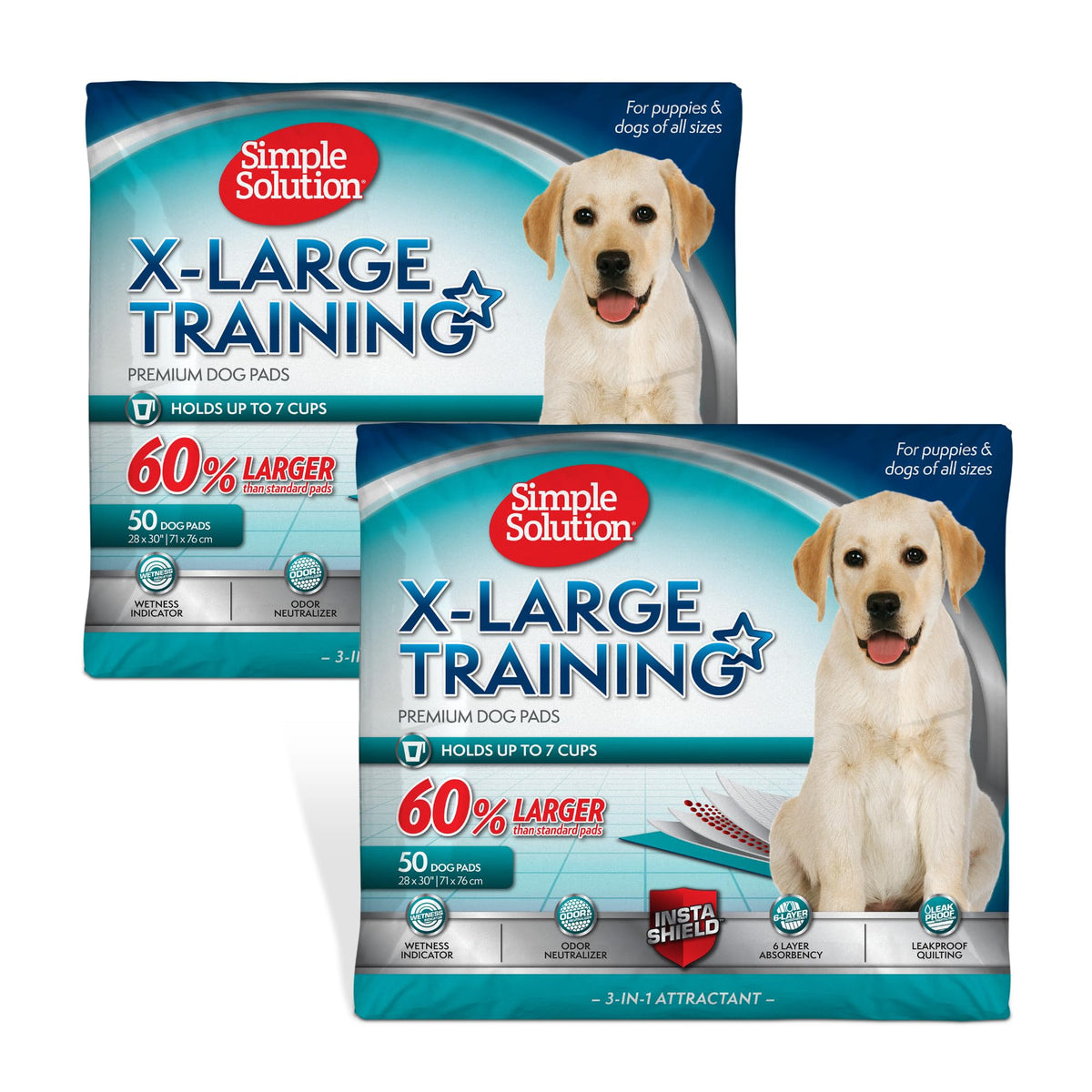 Simple Solution Puppy Pads Extra Large, Super Absorbent Pee Pads for Dogs, Doggie Potty Training, Puppy Essentials, X-Large for House Training, 28"x30", 50 Count