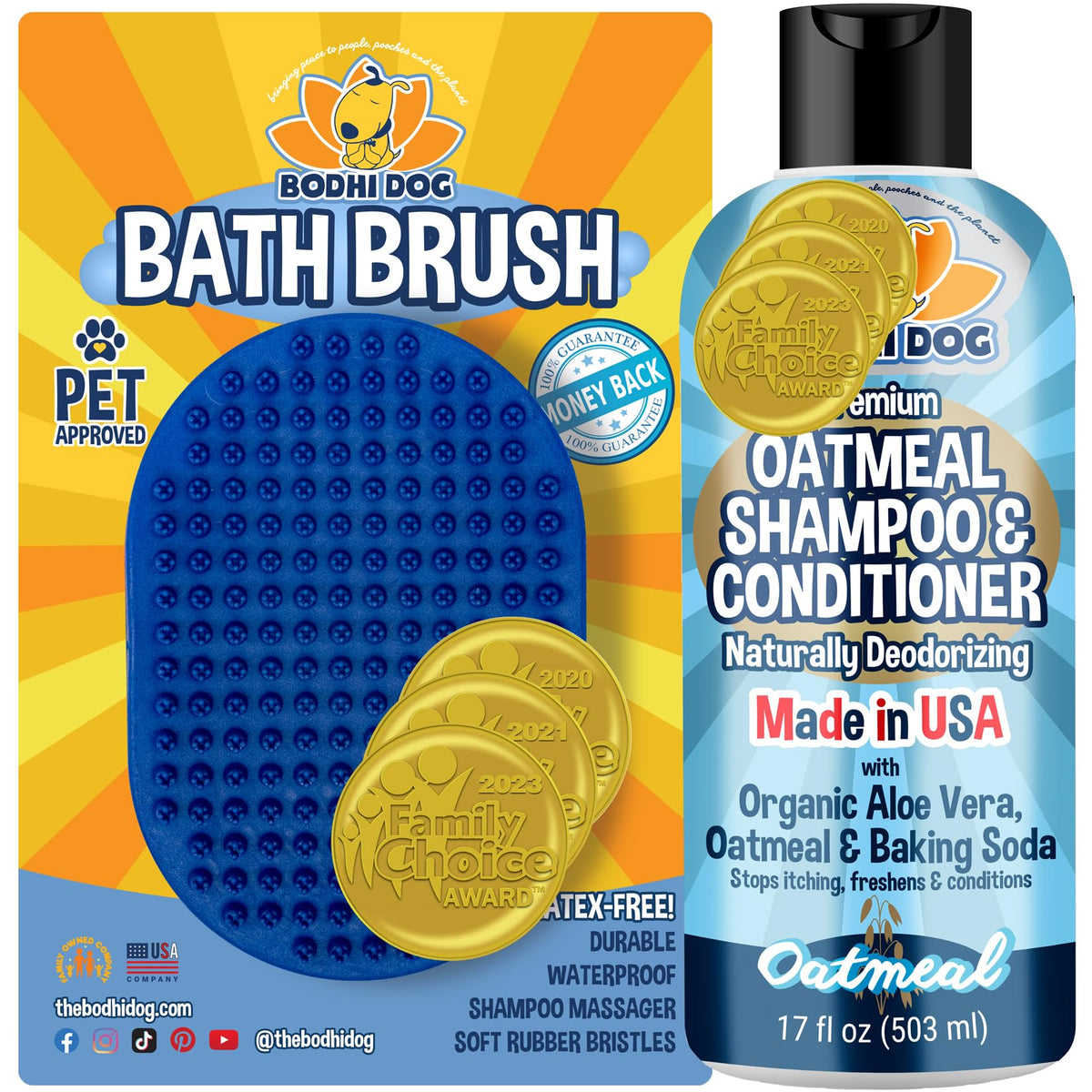 Bodhi Dog Shampoo Brush - Pet Grooming & Bath Supplies for Dogs and Cats - Bath Brush for Long & Short Hair - Premium Scrubber for Shower, Showerhead, Sprayer & Bathing (One Pack, Blue)