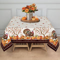 Fall Thanksgiving Tablecloth Waterproof Pumpkin Table Cloths for Autumn Harvest Indoor Outdoor Dining Room Decor-60 * 84" Oval