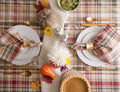 DII Fall Tablecloth Rectangle 60x84, Thanksgiving Cotton Plaid, Give Thanks