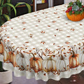 Fall Thanksgiving Tablecloth Waterproof Pumpkin Table Cloths for Autumn Harvest Indoor Outdoor Dining Room Decor-60 * 84" Oval