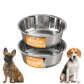 Neater Pet Brands Stainless Steel Dog Bowls with Non-Slip Rubber Bottom – Set of 2, 6 Cup (48 oz), Black - Heavy Duty Metal Dog Bowl, Dishwasher Safe, Food or Water Bowl, Ideal for Large Dogs