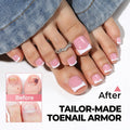 UNA GELLA French Toe Nail Press Ons, Pre-Etched 15 Sizes Sharp Square Berry Pink 180Pcs Press On Toenails False Toes Soft Gel Square Full Cover Fake Toenails for Nail Extensions DIY Salon Pedicure