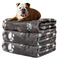 Rezutan 1 Pack 3 Blankets for Dogs, Dog Blanket for Large & Medium Pet Cat, Premium Soft Fluffy Suitable for Dog Kennels & Beds, Sofas, Gifts Puppy Essentials, 41x31inch, Gray/Blue/Beige