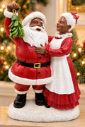 5.5'' Santa and Mrs. Claus Mistletoe Figurine Christmas Tabletop Decor