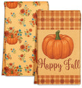Miss Adola Fall Microfiber Kitchen Towels Set of 2, Straw Pumpkin