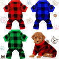 Frienda 3 Pcs Christmas Dog Pajamas,Snowman Pattern,L (fit 7.7-9.9lbs)