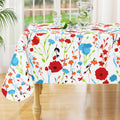 Rectangle Waterproof Vinyl Table Cloth, Wipeable Tablecloth with Flannel Backing, Plastic Table Cover for Fall, Thanksgiving (Pumpkin, 52" x 70")
