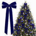 12Pcs Burgundy Velvet Ribbon Bows Christmas Tree Decorations,5in x 10in Xmas Ornaments for Tree Home Party Front Door Wreath Garland Holiday Decor