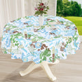 Rectangle Waterproof Vinyl Table Cloth, Wipeable Tablecloth with Flannel Backing, Plastic Table Cover for Fall, Thanksgiving (Pumpkin, 52" x 70")