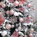 Christmas Balls Ornaments -36pcs Shatterproof Christmas Tree Decorations with Hanging Loop for Xmas Tree Wedding Holiday Party Home Decor,6 Styles in 3 Sizes(Rose Gold)