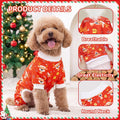 4 Pack Dog Christmas Pajamas Reindeer Puppy Clothes Cute Santa Claus Dog Pajamas Costumes Outfit Red Green Medium