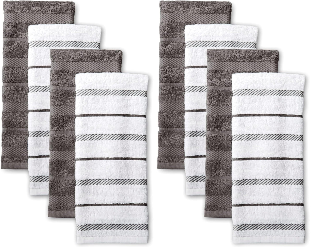 KitchenAid Albany Kitchen Towel 4-Pack Set, Honey Orange/White, 16"x26"