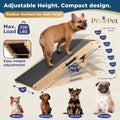 Dog Ramp for Couch – Non-Slip, Sturdy Build Foldable Wooden Dog Ramp – Supports up to 200 lbs – 7 Adjustable Heights (14"–20.5") – Enhanced Stability – Birchwood Pet Ramp for Small Dogs – Natural
