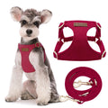 Puppytie xs Dog Harness with Multifunction Dog Leash,Soft Adjustable No Choke Escape Proof Pet Harness Vest,red-Camellia,XS